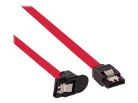 Bild von INLINE SATA Kabel gewinkelt 6Gb/s mit Sicherheitslasche 0,75m rot