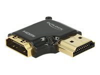 Bild von DELOCK Adapter High Speed HDMI mit Ethernet – HDMI-A Buchse > HDMI-A Stecker 4K 90 Grad gewinkelt rechts schwarz