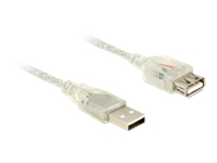 Bild von DELOCK Verlängerungskabel USB 2.0 Typ-A Stecker > USB 2.0 Typ-A Buchse 0,5 m transparent