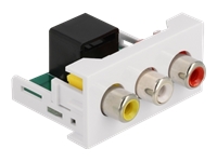 Bild von DELOCK Easy 45 Modul 3xCinch Buchse zu RJ45 Buchse 22,5x45mm