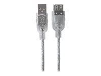 Bild von MANHATTAN Hi-Speed USB 2.0 Verlaengerungskabel 3m silber USB Typ A Stecker - USB Typ A Buchse Bis zu 480 Mbps