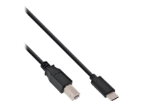 Bild von INLINE USB 2.0 Kabel Typ C an B Stecker Stecker schwarz 0,5m