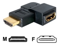 Bild von DELOCK Adapter HDMI Stecker > HDMI Buchse 90 Grad links