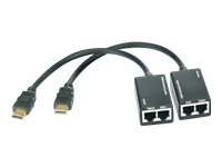 Bild von TECHLY HDMI Extender mit eingebautem Kabel 30m Lieferumfang HDMI Sender und HDMI Empfaenger