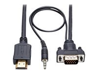 Bild von EATON TRIPPLITE HDMI to VGA + Audio Active Adapter Cable HDMI to Low-Profile HD15 + 3,5mm M/M 15ft. 4,6m