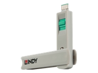 Bild von LINDY USB Typ C Port Schloss gruen 4Stueck mit Schluessel