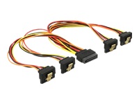 Bild von DELOCK Kabel SATA 15 Pin Strom Stecker mit Einrastfunktion > SATA 15 Pin Strom Buchse 4 x unten 15 cm