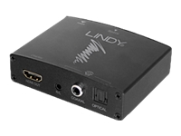 Bild von LINDY HDMI 4K Audio Extractor mit Bypass, Aufloesungen bis UHD 4K, Audio via TOSLink und COAXIAL (digital) und 3.5mm Stereo (analog)