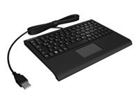 Bild von KEYSONIC Mini-Tastatur (US) Touchpad ACK-3410 schwarz Touchpad ultraflache Bauform SoftSkin X-type technologie blaue Status LEDs USB
