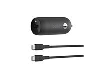 BELKIN 30W USB PD Car Charger With PPS W/PVC C-C 1M BLK