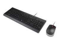 LENOVO Essential Wired Combo - Ensemble clavier et souris - USB - AZERTY - Français - noir - ThinkRed