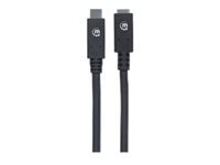 Bild von MANHATTAN 3.1 USB-C Verlaengerungskabel 0,5m SuperSpeed+ USB 3.1 Gen2 Typ C-Stecker auf Typ C-Buchse 10 Gbit/s 5 A schwarz