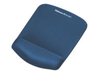 FELLOWES Tapis de souris - Repose poignet PlushTouch™ - Bleu - Antibactérien