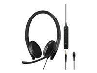 EPOS ADAPT 165T USB-C II ADAPT 100 Series headset on-ear wired 3.5mm jack USB-C black Microsoft Teams Optimised for UC
