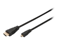 Bild von ASSMANN HDMI High Speed Anschlusskabel Typ D - A St/St 2,0m m/Ethernet Ultra HD 60p gold sw