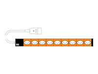 BACHMANN IT PDU 19 inch 1U 9xCH T23 orange, aluminium profile clip angle, 3m power cord C20
