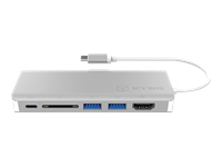 Bild von ICY BOX Travel Type-C Docking Station IB-DK4034-CPD zu 2x USB 3.0 Type-A 1x HDMI 1x USB Type-C PD 1x Ethernet RJ45 1x SD Kartenleser