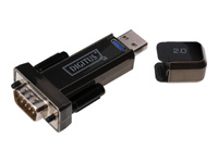 Bild von DIGITUS Converter USB2.0 auf Serial RS232 inkl. USB Verlaengerungskabel 80cm schwarz FTDI/FT323RL Chipsatz