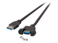 Bild von EFB USB3.0 Verlaengerungskabel Typ A Stecker auf Typ A Einbaubuchse Schwarz 1,8m
