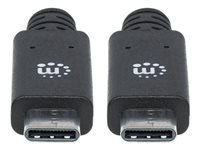 Bild von MANHATTAN SuperSpeed+ USB-C Anschlusskabel 1m USB 3.1 Gen2 Typ C-Stecker auf Typ C-Stecker 10 Gbit/s 5 A schwarz