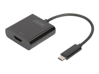 Bild von DIGITUS USB Type-C zu HDMI Adapter 4K/30Hz Kabellänge: 15 cm schwarz