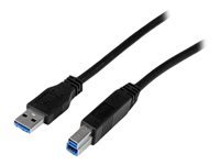 Bild von STARTECH.COM 1m zertifiziertes USB 3.0 SuperSpeed Kabel A auf B - Schwarz - USB 3 Anschlusskabel - Stecker/Stecker