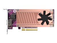 Bild von QNAP Card QM2 series 2xPCIe 2280 M.2 SSD slots PCIe Gen3x8 1xAQC113C 10GbE NBASE-T port