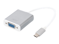 Bild von DIGITUS Grafik Adapter USB3.0 Typ C VGA Full HD Aluminium Gehäuse 20cm Kabel Chipset VL100+IT6513 weiss