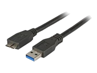 Bild von EFB USB3.0 Anschlusskabel Typ A Stecker auf Typ Micro B Stecker Classic Schwarz 1m