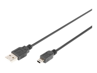 Bild von DIGITUS USB 2.0 connection cable type A - mini B 5pin M/M 3m USB 2.0 conform bl