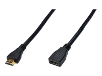 Bild von ASSMANN HDMI High Speed Verlängerungskabel Typ A St/Bu 2,0m m/Ethernet Ultra HD 24p gold sw