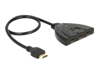 Bild von DELOCK HDMI UHD Switch 3 x HDMI in > 1 x HDMI out 4K mit integriertem Kabel 50 cm