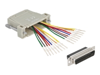 Bild von DELOCK D-Sub 25 Pin Crimp Stecker zu 2xRJ45 Buchse mit Montagesatz beige