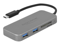 Bild von DELOCK 2 Port USB 3.0 Hub und 3 Slot Card Reader mit USB Type-C Anschluss