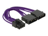 Bild von DELOCK Stromkabel PCI Express 8 Pin Stecker > 2 x 4 Pin Stecker Textilummantelung violett