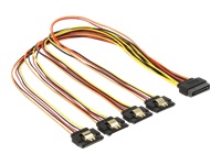 Bild von DELOCK Kabel SATA 15 Pin Strom Stecker mit Einrastfunktion > SATA 15 Pin Strom Buchse 4 x gerade 50 cm