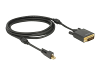 Bild von DELOCK Kabel mini Displayport 1.2 Stecker mit Schraube > DVI Stecker 4K Aktiv schwarz 2 m