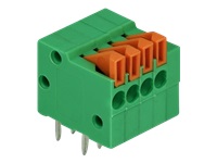 Bild von DELOCK Terminalblock mit Drucktaster für Platine 4 Pin 2,54mm Rastermass horizontal 4 Stück