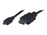 Bild von TECHLY HDMI High Speed mit Ethernet und Micro D Anschlusskabel 5m schwarz Anschluesse HDMI 19pol. Stecker auf Micro HDMI 19pol.