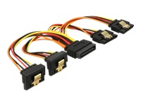 Bild von DELOCK Kabel SATA 15 Pin Strom Stecker mit Einrastfunktion > SATA 15 Pin Strom Buchse 2 x gerade / 2 x unten 15 cm