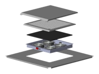 Bild von DIGITUS Dachlüftereinheit für IP55 Netzwerk schränke 600x600mm 4 lüfter filter grau RAL 7035