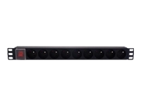 MCL 9A/RE-9T - Réglette électrique rackable avec interrupteur 9 prises + terre 16A