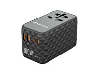 VERBATIM GAN III UNIVERSAL TRAVEL ADAPTER UTA-06 WITH 2 X USB-C PD 100W & QC 4+ / 2 X USB-A QC 3.00 WCF (P)