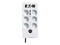 EATON Multiprises parafoudre 10A Protection Box 6 prises FR avec protection de ligne Tel/Internet Port USB