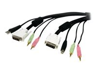 Bild von STARTECH.COM 1,8m 4-in-1 USB DVI KVM Kabel mit Audio und Mikrofon - USB DVI KVM Switch Kabel mit Audio