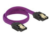 Bild von DELOCK 83690 SATA cable 6 Gb/s 30cm straight / straight metal purple Premium