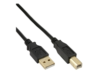 Bild von INLINE BULK 100er USB 2.0 Kabel A an B schwarz Kontakte gold 1m