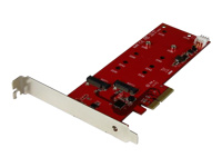 Bild von STARTECH.COM 2x M.2 SSD Schnittstellenkarte - PCIe - PCI Express M.2 SATA III Controller - NGFF Karte