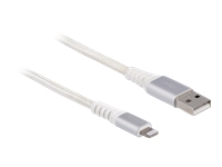 Bild von DELOCK USB Daten- und Ladekabel für iPhone iPad iPod DuPont Kevlar weiss 3m