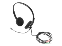 Bild von DIGITUS Stereo Office Headset On Ear noise reduction cable 1.95m control unit 2x35mm stereo jacks